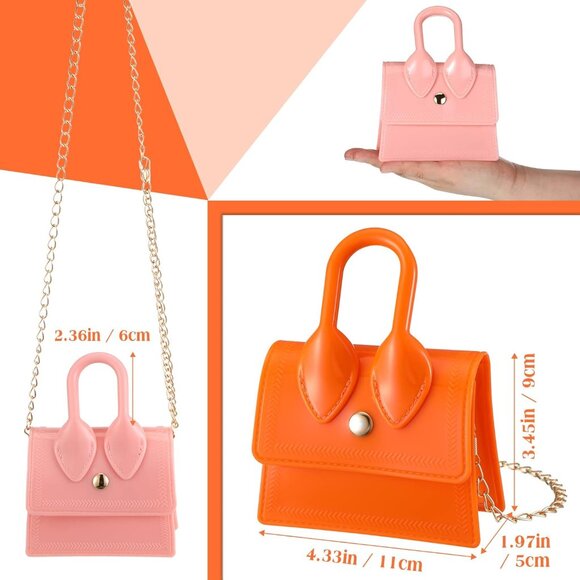 Durable PVC Mini Purse Set - 6 Colorful Toddler Handbags for Every Occasion - Picture 5 of 5